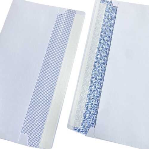 White double-glue paper inner lining 10th envelope Western-style envelope bag with anti-view inner pattern confidential envelope with peel-off adhesive