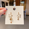 Silver needle, earrings, fashionable accessory, silver 925 sample, internet celebrity