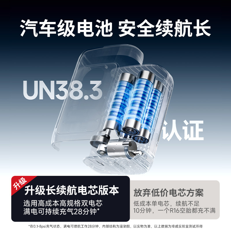 Buwei Portable Car Air Pump Cordless Digital Display Tire Inflator