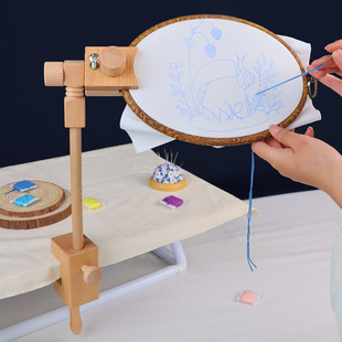 Cross-border Supply Desktop Embroidery Rack Reversible Upgraded Cross-stitch and Stitch Embroidery Multipurpose Beech Desktop Rack
