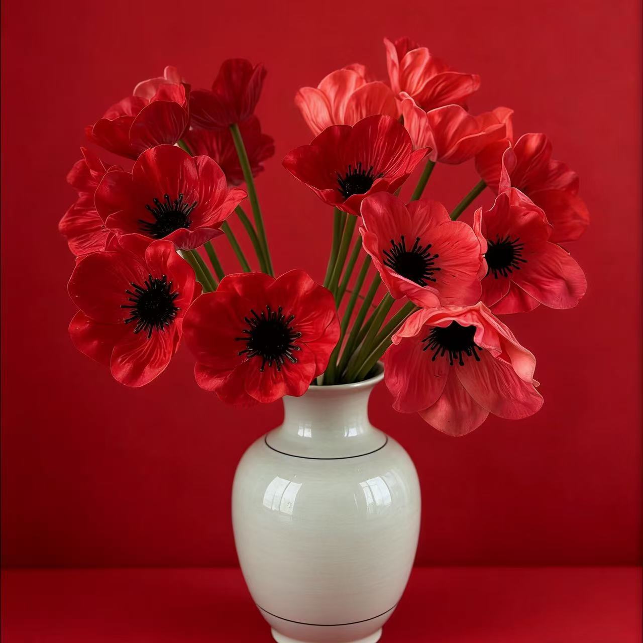 Ins yu meiren flor artificial PU mini flor de amapola flor artificial arreglo floral decoración accesorios sala de estar dormitorio decoración adornos