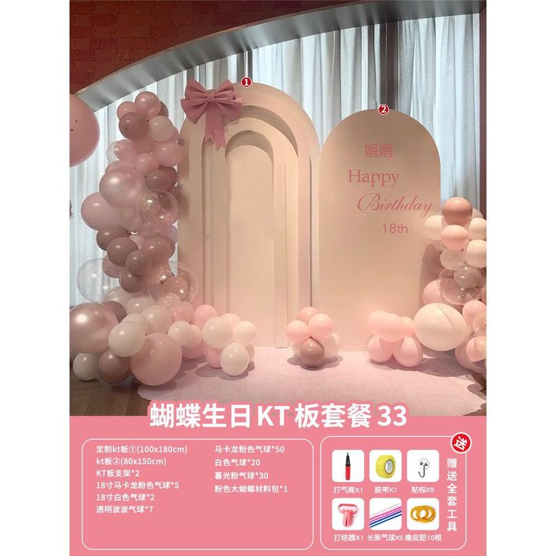 新款成人礼生日场景布置装饰蝴蝶KT板网红拍照打卡氛围18岁背景墙|undefined