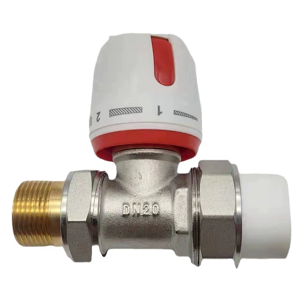 Оптовая латунь PPR прямой регулирующий клапан температуры угол нагрева клапан контроля температуры резьба горячего расплава ручной регулирующий клапан теплого пола
