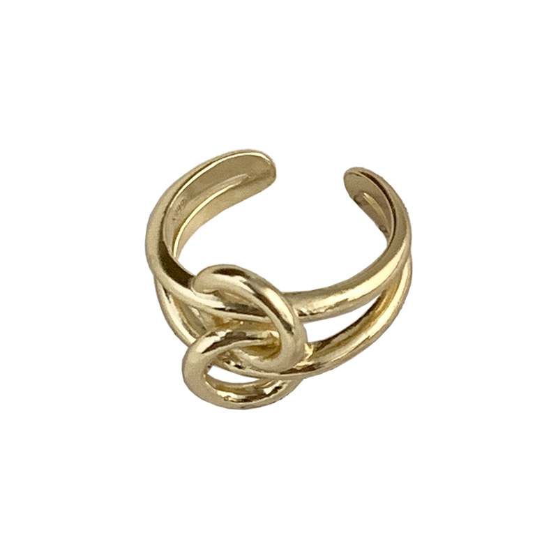 Versione coreana minimalista 999 piedi argento annodato per le donne, con un design di nicchia di avvolgimento e apertura, versatile_voghion.com