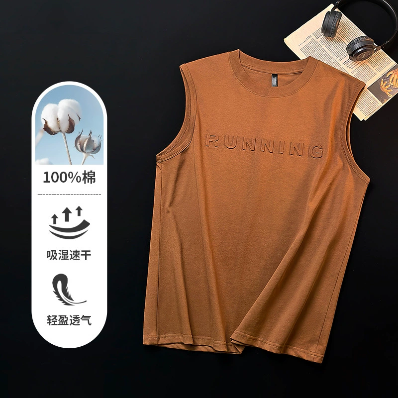 Летняя простая универсальная футболка без рукавов, мужская модная свободная спортивная майка в корейском стиле, базовая майка, которую можно носить двумя способами