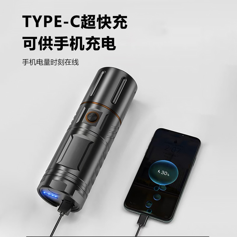 Linterna de luz fuerte al aire libre portátil mini blanco láser de largo alcance linterna de aleación de aluminio sonda telescópica Luz de patrulla