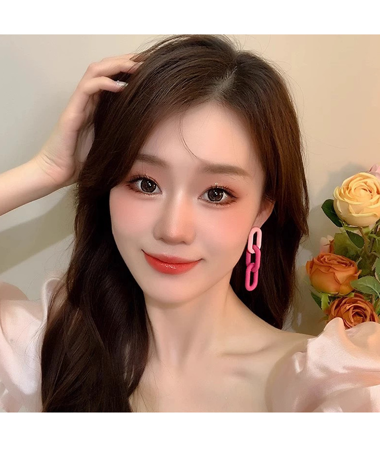 Steel needle Ear Needle Material 1 Pair Cute Sweet Geometric Flower Alloy Cloth Drop Earrings Ear Studs