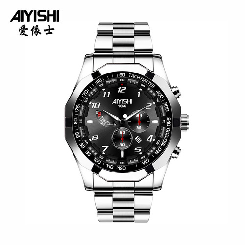 AIS AIYISHI1666 men's new Swiss casual business non-fully automatic calendar hollow luminous men's watch