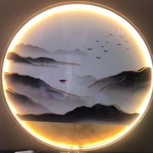 铝合金圆框画框LED相框拉丝十字绣型材发光灯带浴室镜框厂家定制