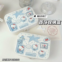 HelloKitty首饰盒便携耳骨钉耳夹项链收纳盒带盖皮革高级感首饰包