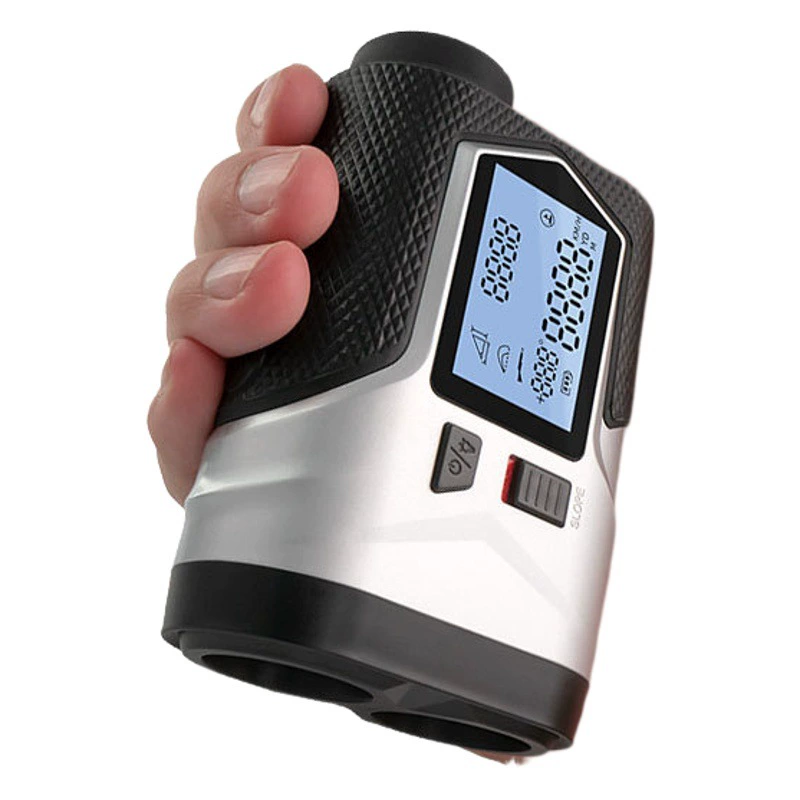 Телескопический лазерный дальномер для гольфа с функцией измерения скорости и угла, блокировкой флага, вибрацией, дальностью действия до 1200 метров, с перезаряжаемой батареей и экраном.