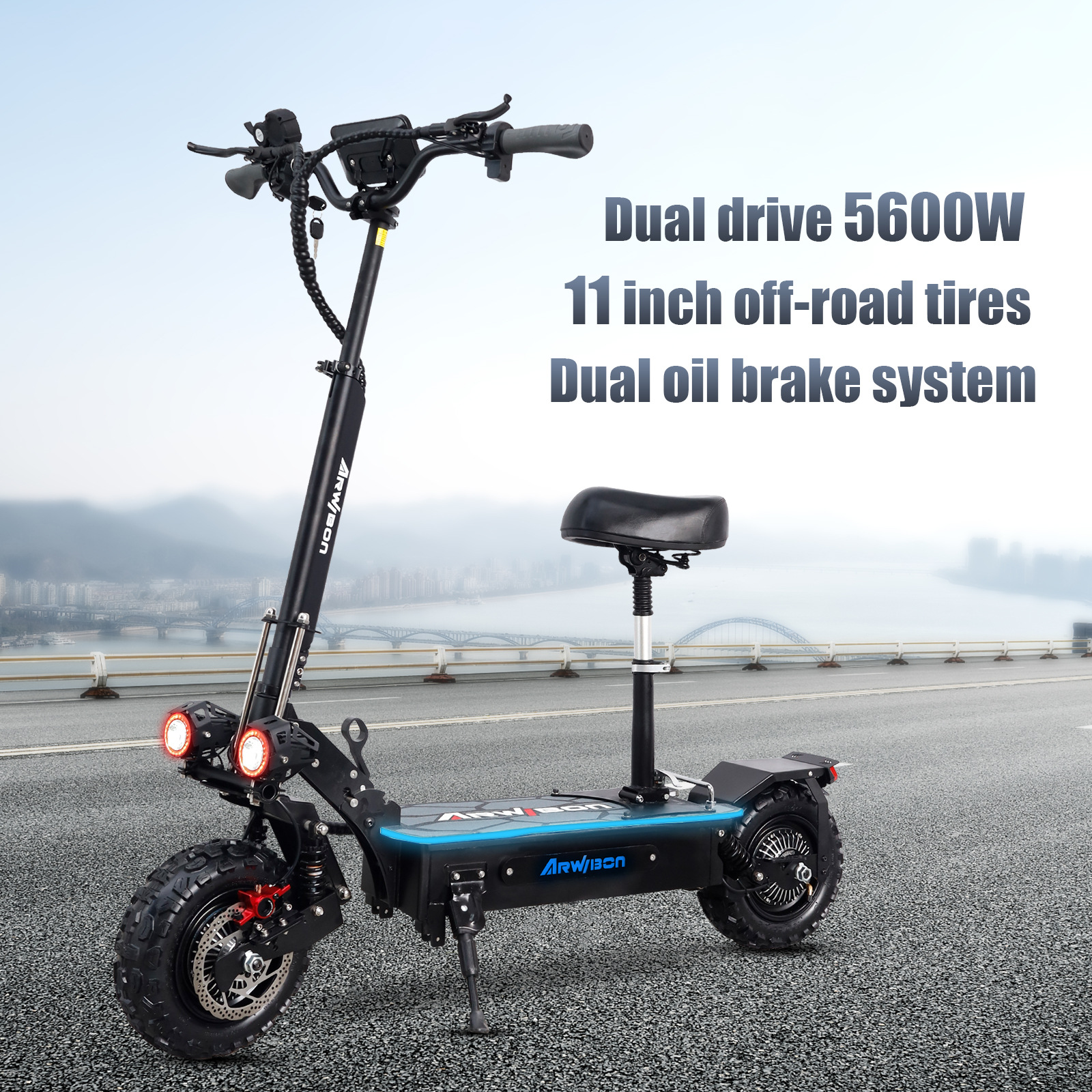 Самокат электрический Arwibon HEZZO Q06Pro черный