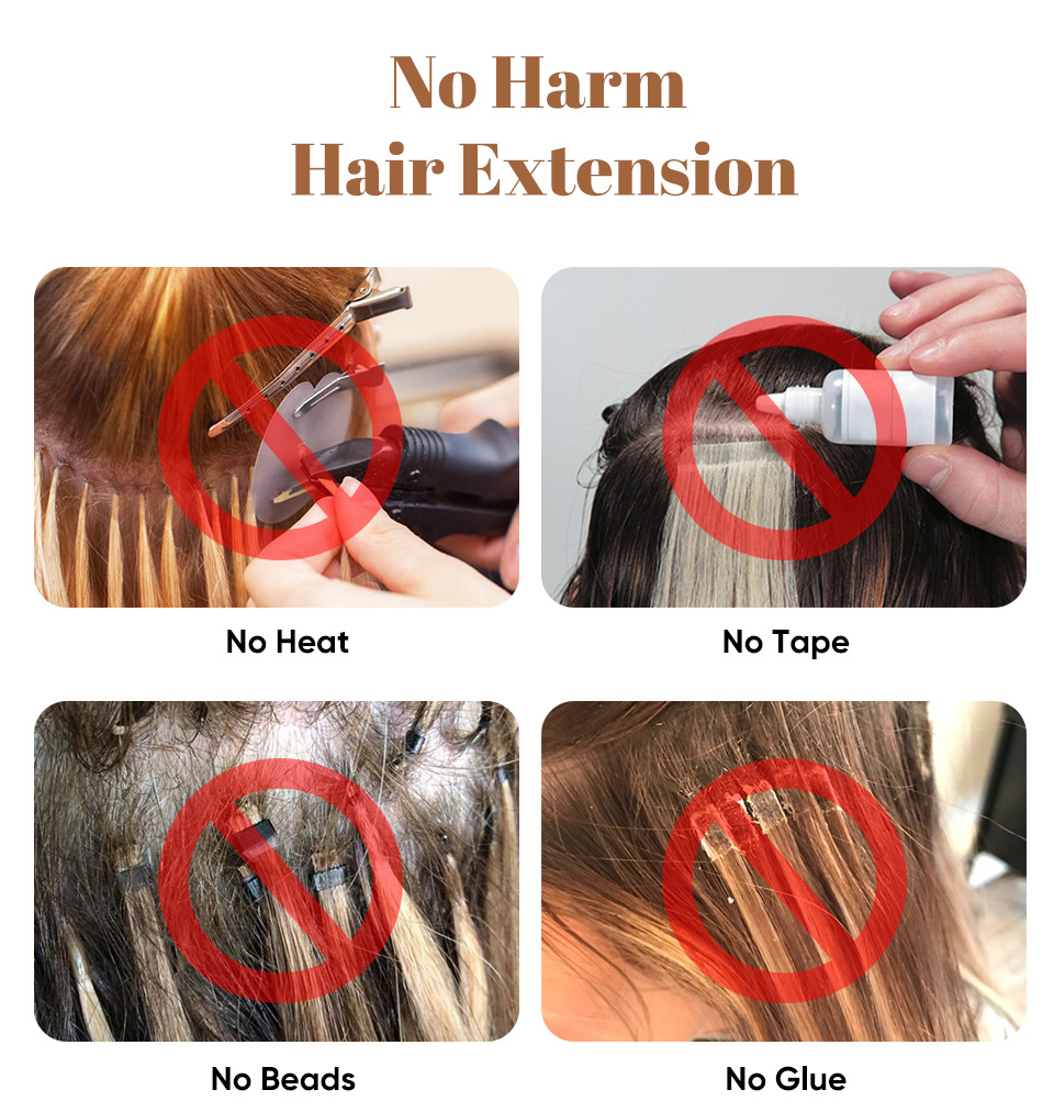 Ensemble de perruques synthétiques 16 cartes 7 pièces, cheveux longs bouclés pour femmes, extensions de cheveux en soie mate haute température_voghion.com