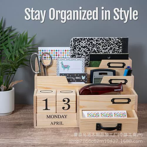 Деревянная настольная коробка для хранения простой многофункциональный календарь блок книжный ящик для хранения мусора коробка с ящиком для отделки мусора коробка