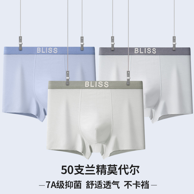 Teenager Modal Men's Underwear Loose Plus Size Mid-high Waist Non-marking Boxers Cold Thin Boxers