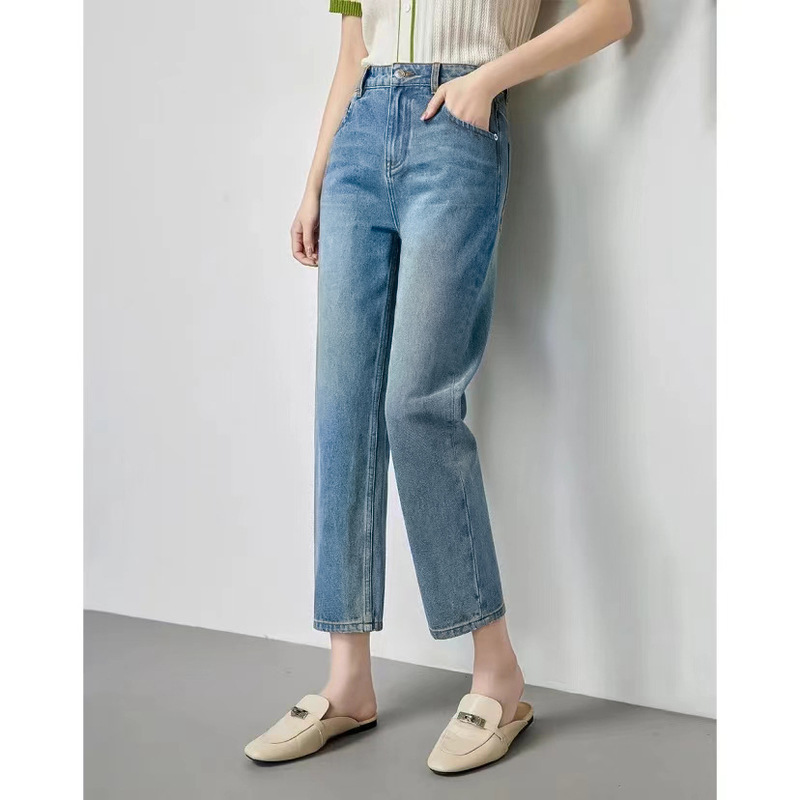 Essential for All Seasons, Turkish Fabric, Eco-Friendly, Breathable, Comfortable, Versatile Baguette Pants, Cropped Straight-Leg Jeans