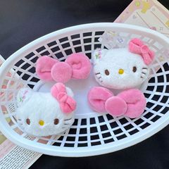 秋冬の新作アニメのぬいぐるみの猫の蝶結びのヘアピンの甘い少女の百合前髪のサイドクリップのヘアピン