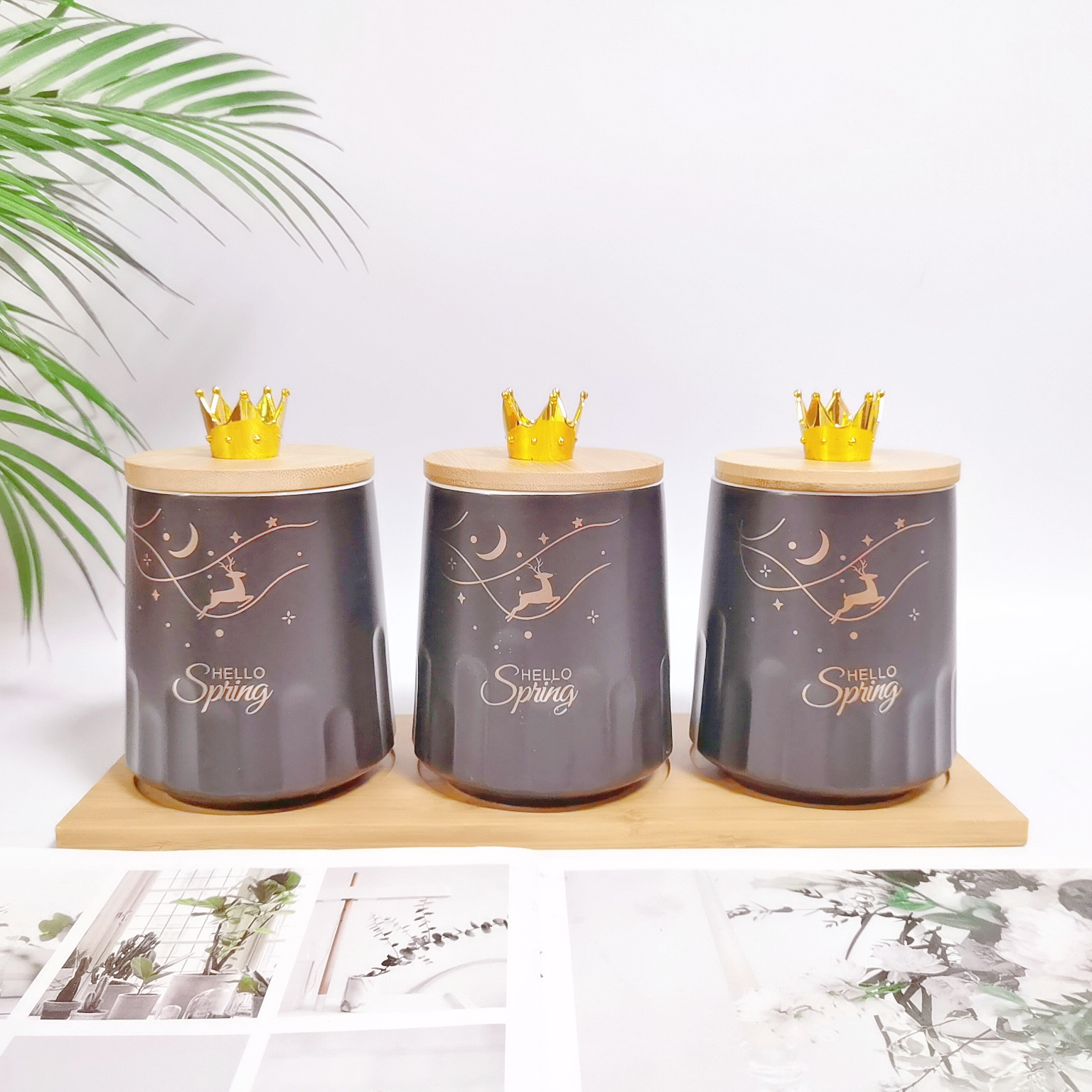 Exportación Oriente Medio exportación cerámica sellada tarro mate granos almacenamiento tarro cocina almacenamiento condimento tarro café té tarro