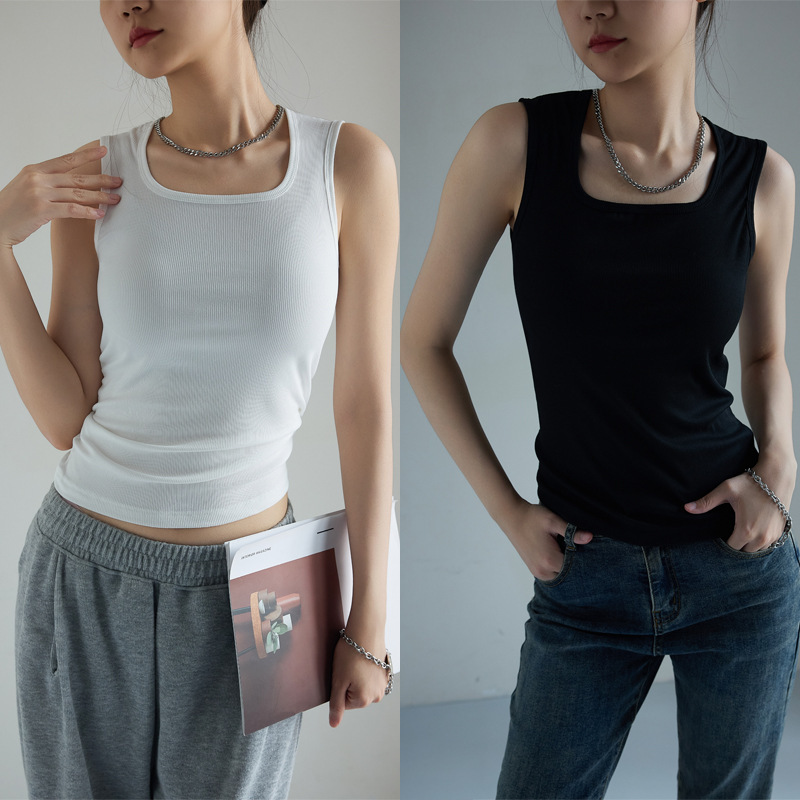 2026 Spring/Summer New Women's Camisole, suitable for both inner and outer wear, conceals side bulges, solid color, wide shoulder straps, trendy base top 2026 Spring/Summer New Women's Camisole, suitable for both inner and outer wear, conceals side bulges, solid color, wide shoulder straps, trendy base top