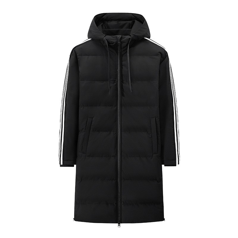 Thickened and lengthened over-the-knee Zhongshan cotton coat for men, 2026 new model, large size, autumn and winter, thickened, warm, casual, hooded cotton jacket