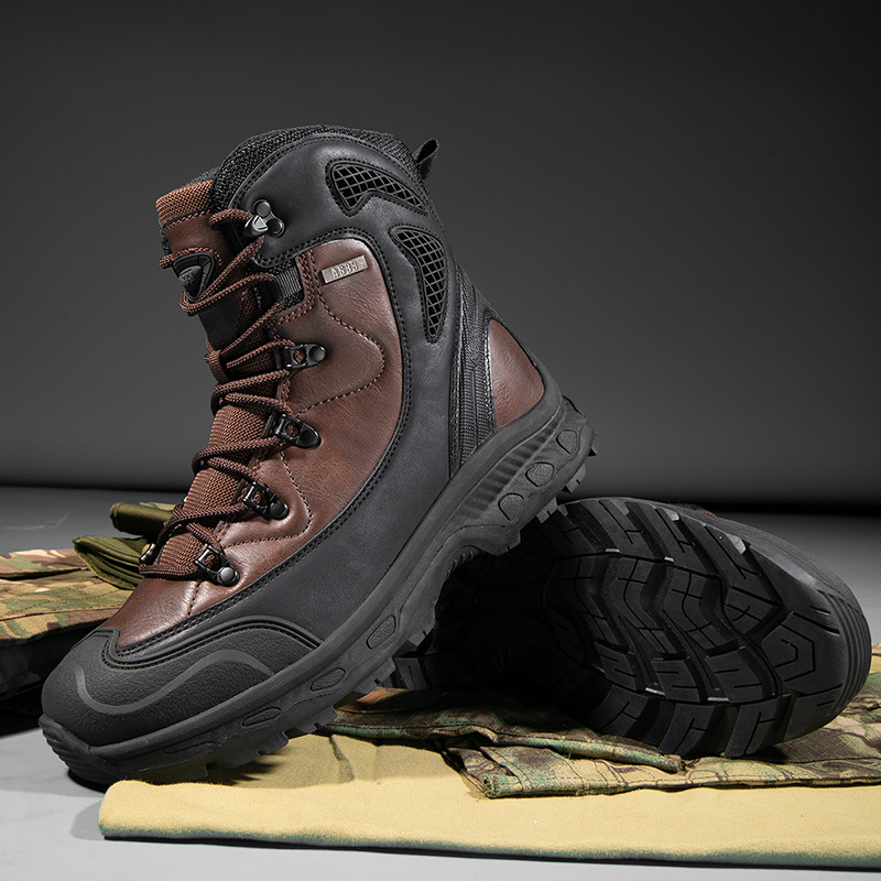 Fábrica directa transfronteriza 2025 nuevo hombre antideslizante contra caídas entrenamiento al aire libre a pie cómodo botas de desgaste
