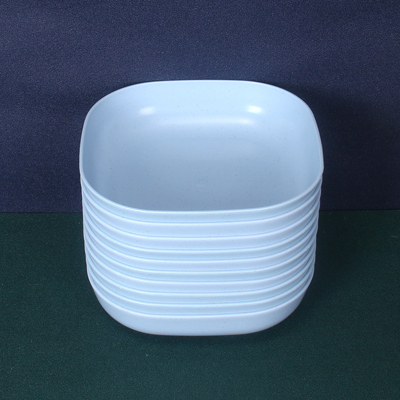 Plato Cuadrado Hondo para Huesos de 15 cm Set de 10 de Paja de Trigo y PP, Apto para Microondas, para Restaurante image 13