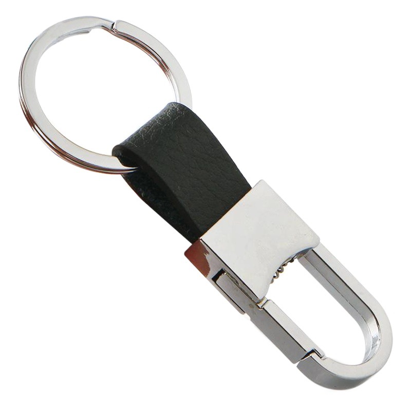 Hombres de metal cuero coche llavero creativo pequeños regalos al por mayor regalo letras promoción negocios actividades publicitarias