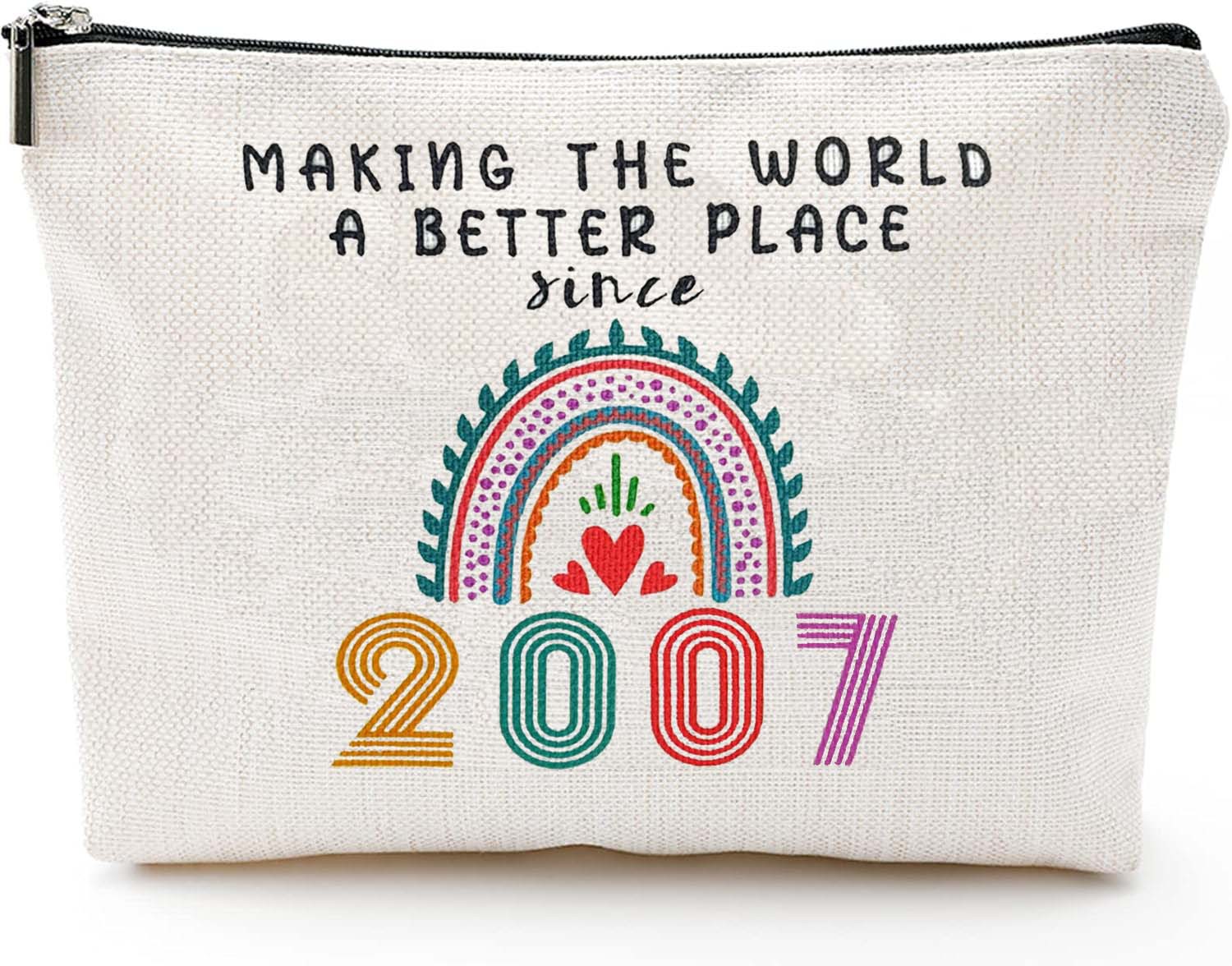 Transfronterizo Amazon explosivo cumpleaños impresión doble cara bolsa de maquillaje bolsa de almacenamiento bolsa de cremallera multifuncional para mujeres