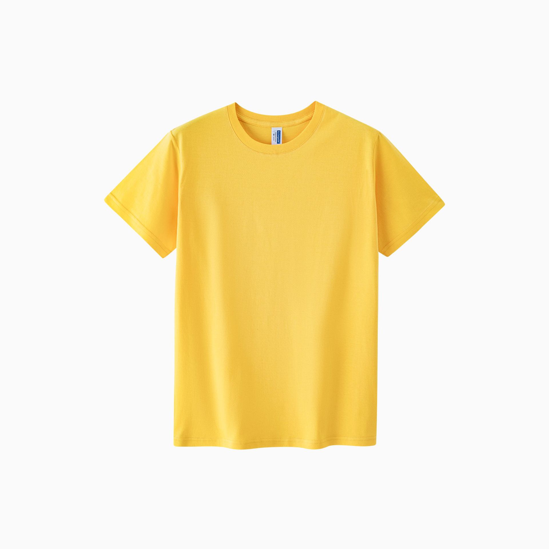 Camiseta de manga corta con cuello redondo de algodón peinado de 150g para hombre, marca de moda, holgada, sencilla, estampada y termoimpresa