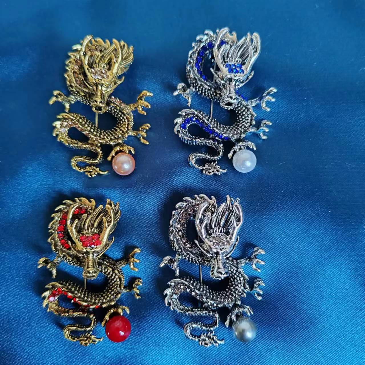 Chinoiserie Cool Style Dragon Alloy Plating Unisex Brooches display picture 2