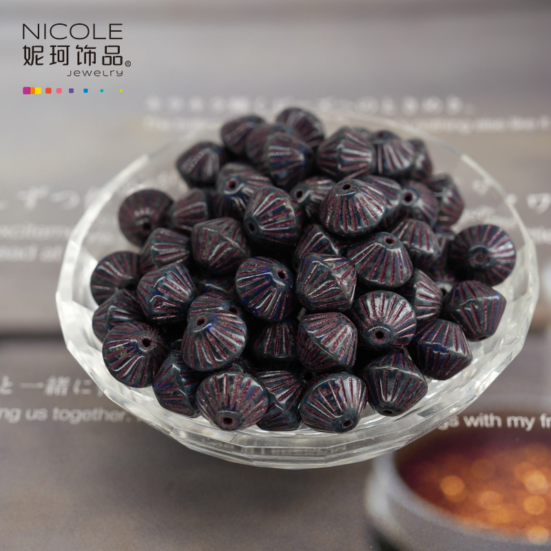 Importado checo Baosha cuentas de linterna de vidrio con cuentas hechas a mano Pulsera de 11mm accesorios de material de bricolaje alrededor de 100 piezas