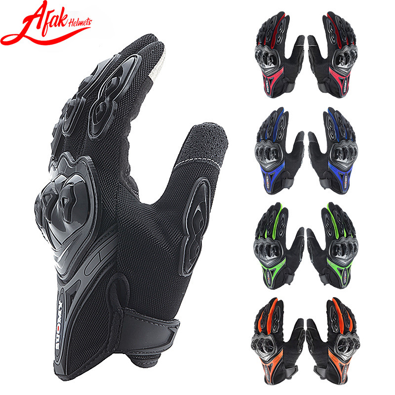 AFAK motocicleta dedo completo guantes de verano pantalla táctil cuatro estaciones montar motocicleta Knight guantes todoterreno resistentes a la caída hombres