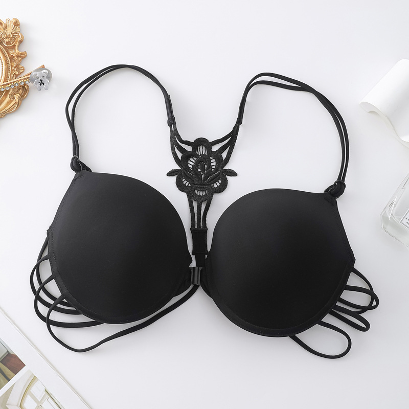 El comercio exterior sostén de la parte delantera de la hebilla de la moda sexy ropa interior de la niña lisa sin marcas de verano de espalda