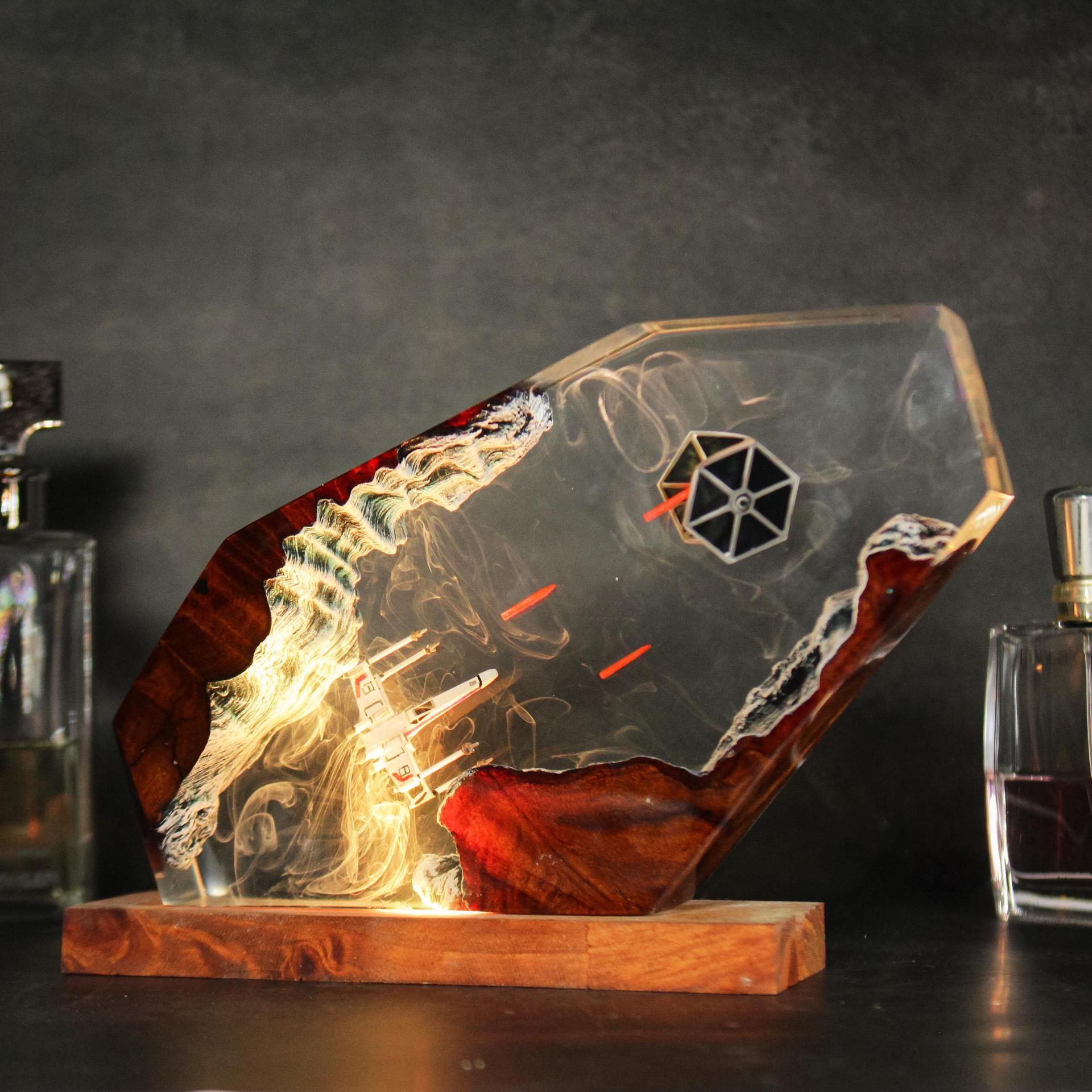 Transfronteriza venta caliente estereoscópica galaxia serie de lámparas de resina Star Wars único regalo de decoración de la habitación