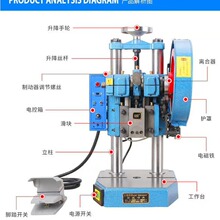 上海贡频台式电动冲床手动脚踏380V加高20cm小冲床JB04-3T 高精密