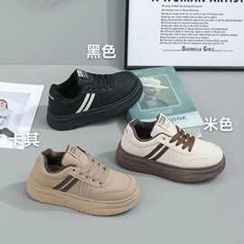 棉鞋女冬季新款加绒加厚保暖休闲板鞋厚底前系带德训鞋面包鞋批发