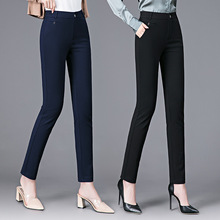 妈妈裤子女春秋新款长裤高腰弹力直筒休闲裤秋季外穿中老年女裤