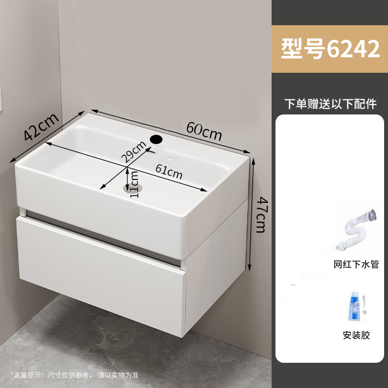 6042 lavabo elegante gabinete blanco sin grifo y gabinete sin espejo