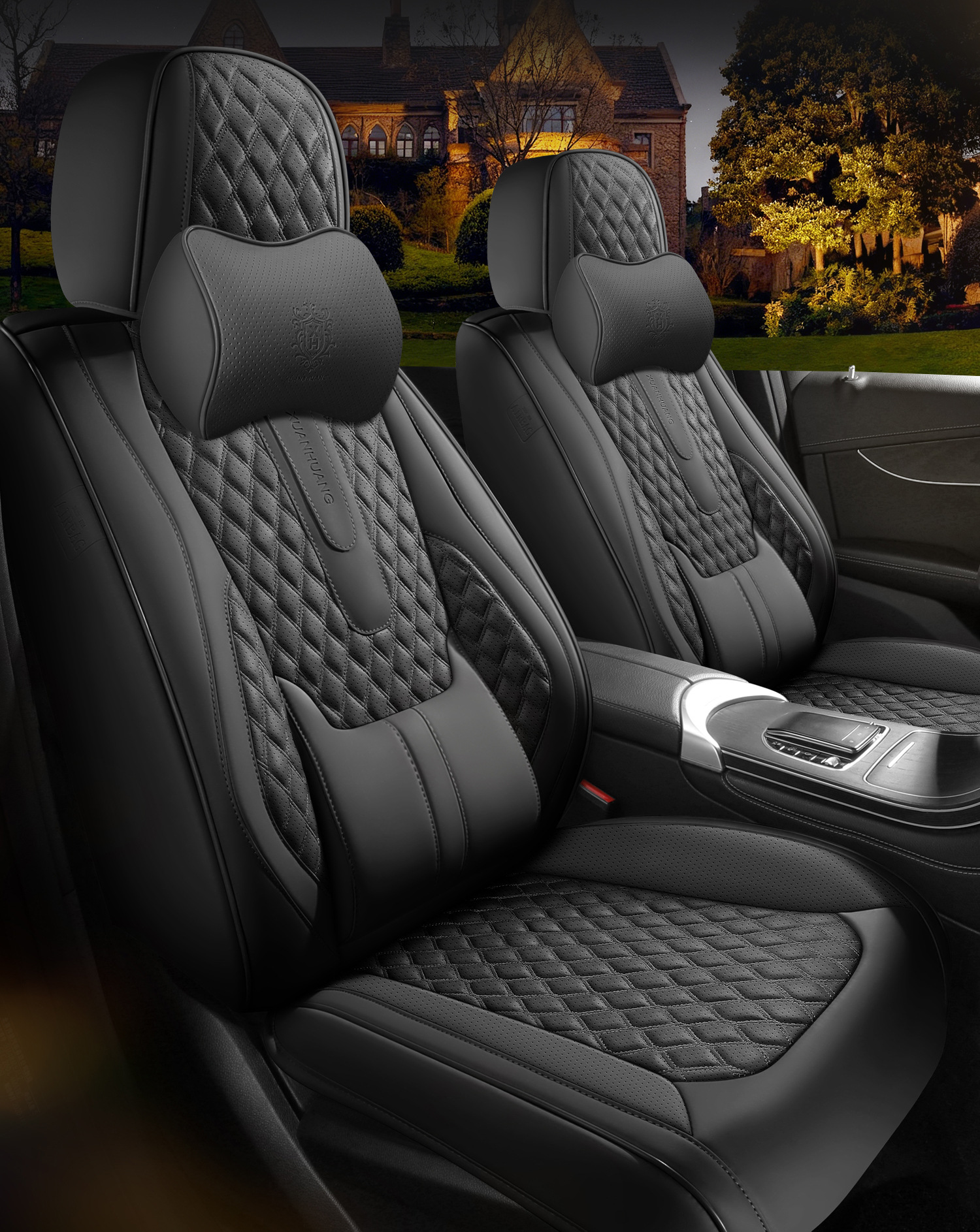 New Foreign Trade Car Seat Cushions, Full Leather, Full Coverage, Universal for All Seasons, Five-Seater Car Seat Cushions, Factory Wholesale