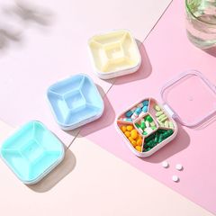 New portable 5-grid small medicine box travel pill organizer, 7-day medicine box, logo printing available