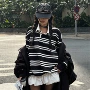 宽松新款春秋季条纹t恤
