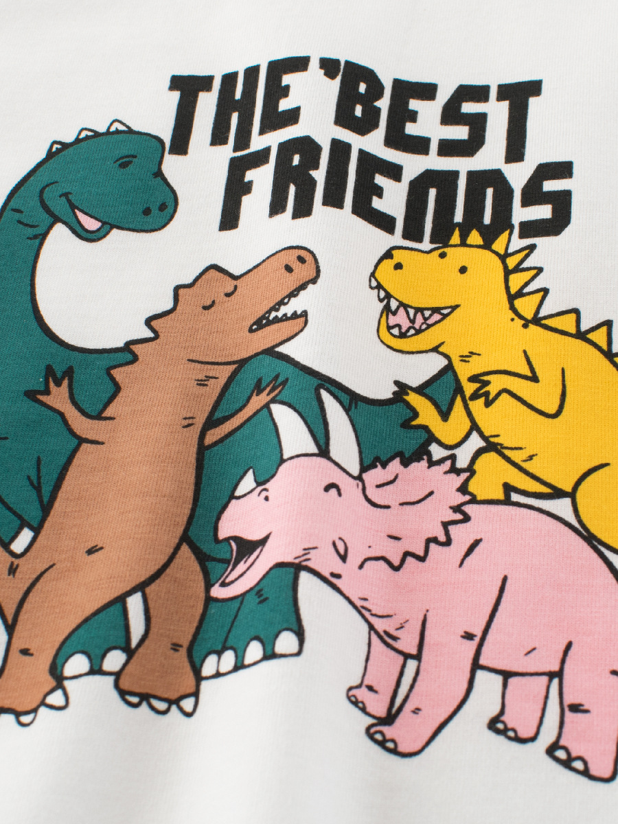 27kids verano nueva ropa para niños camiseta de manga corta versión coreana de dibujos animados para niños dinosaurio ropa para niños