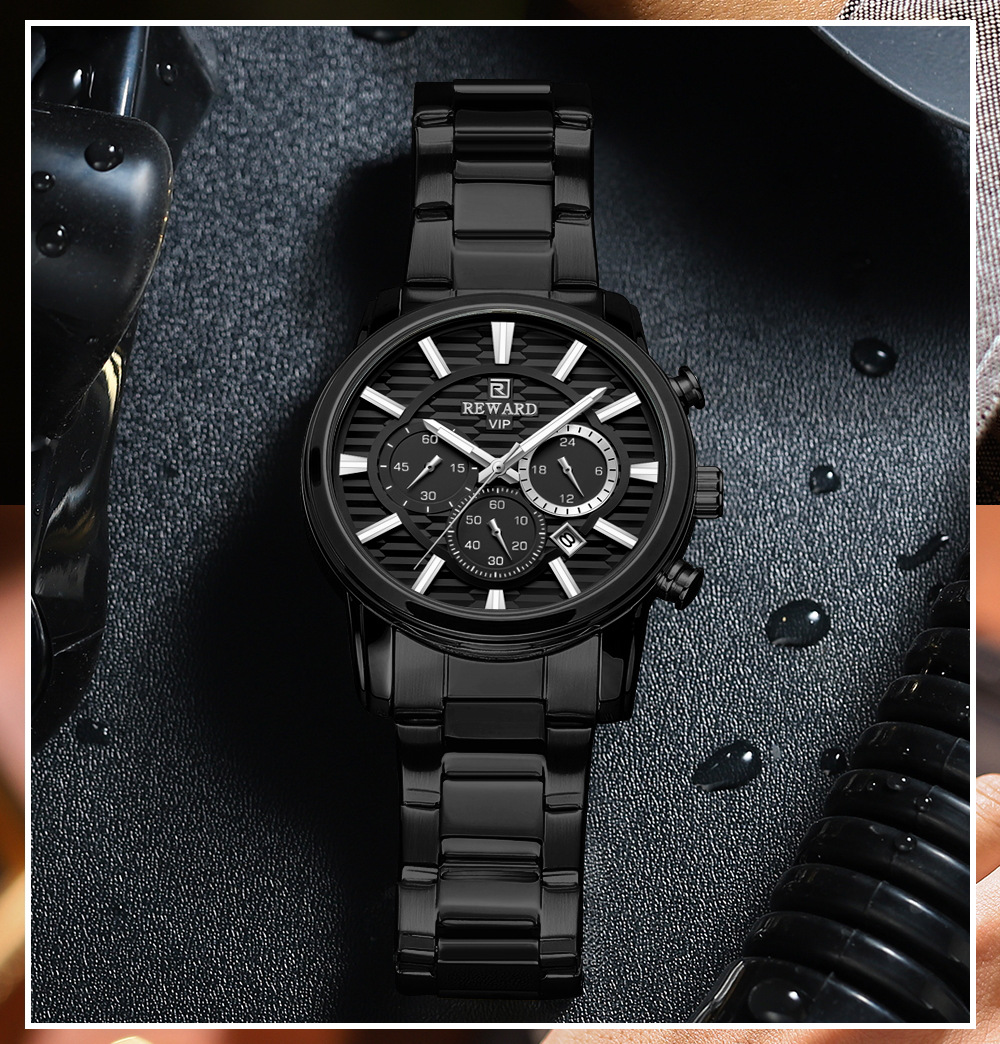 Nouvelle montre récompense nouvelle montre de sport multifonctionnelle bracelet de montre en acier inoxydable pour hommes montre étanche horloge lumineuse 24 heures_voghion.com