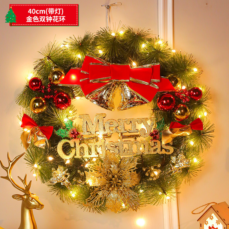 クリスマス装飾花輪クリスマス花輪ホテルショッピングモール装飾ドア吊り高級松葉装飾アレンジメント|undefined