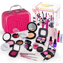 跨境专供儿童化妆品女孩梳妆玩具仿真过家家公主彩妆手提包包套装