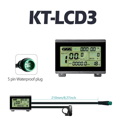 Quantum KT-LCD3 LCD sayğac/suya davamlı konnektor, Elektrikli Velosipedlər üçün