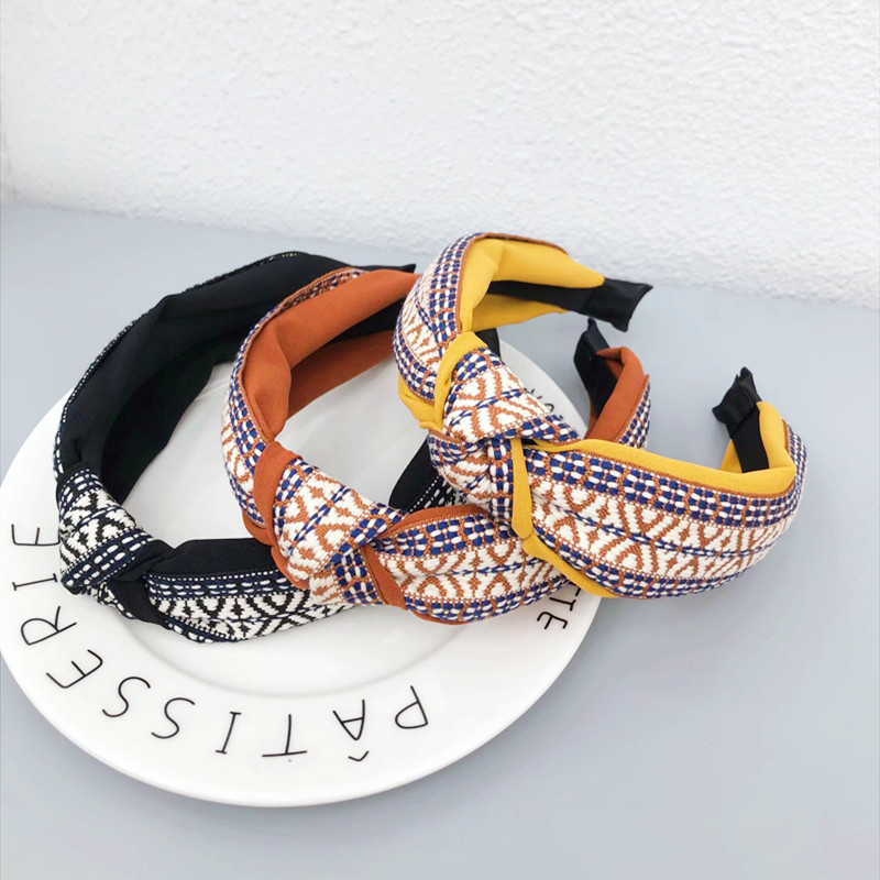 New Korean version Xiao Xiang Feng Hoop Women's Simple Middle Knot Wide Edge Headband French Shampoo Hair Clip_voghion.com
