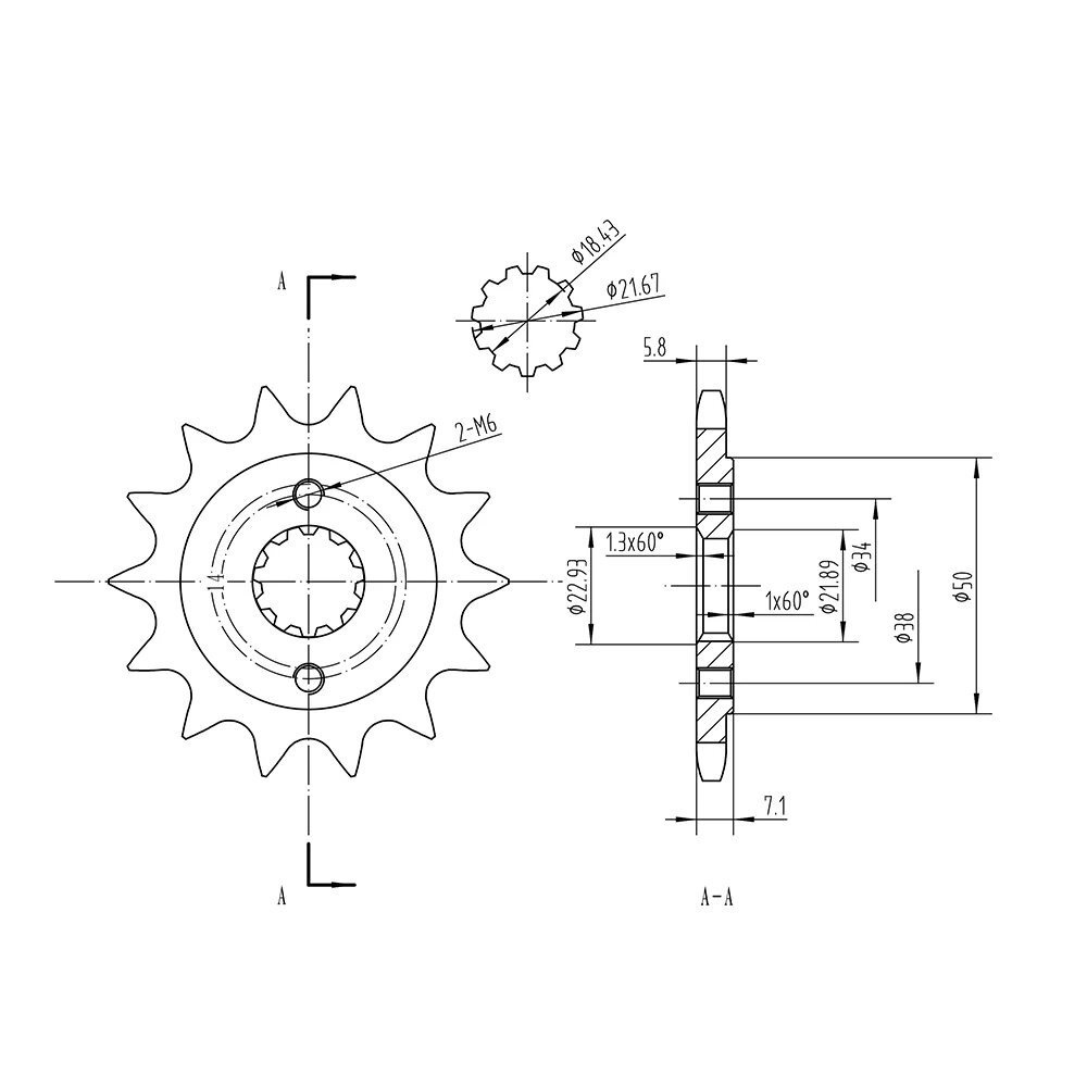 Motorcycle 520 Type Front Sprocket 14 Teeth 15 Teeth Crf250L Cbr250 Cbr300 Xr250 Accessories