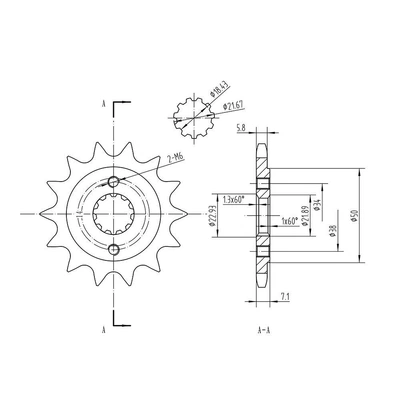Motosiklet ləvazimatları və aksesuarları Sprocket 14 Teeth 15