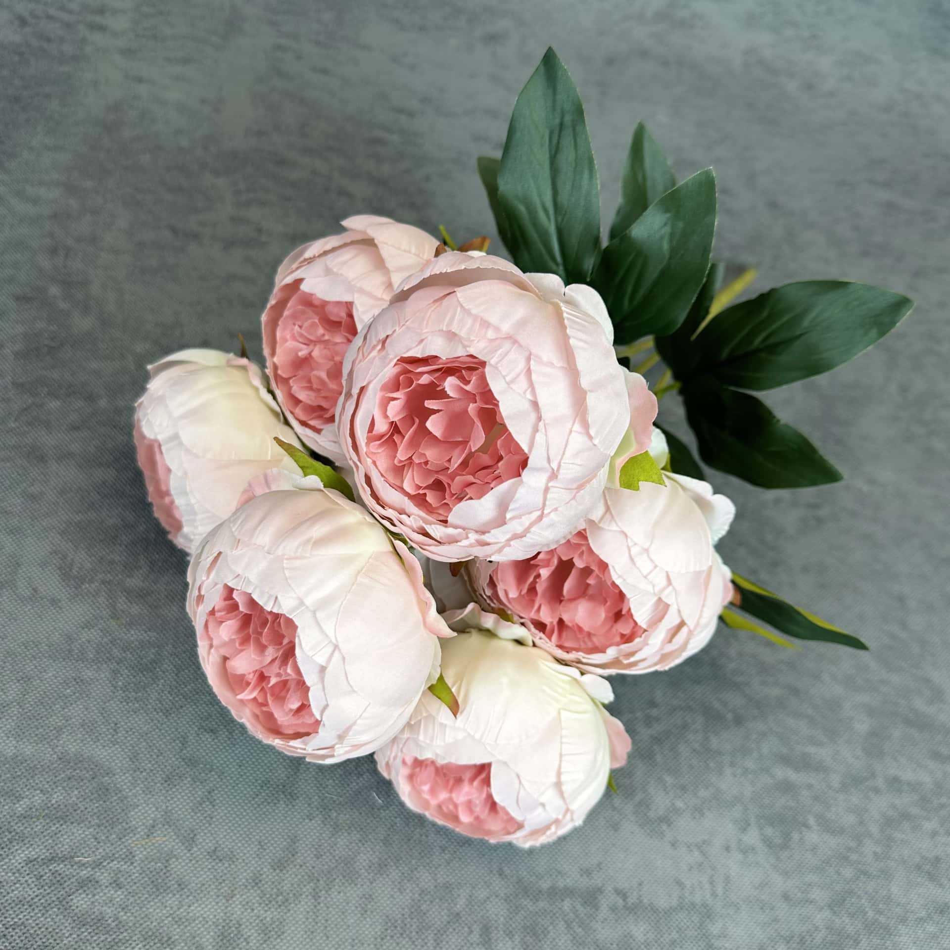 Simulación de 7 flores de peonía decoración de boda decoración de flores de seda hechas a mano transfronterizas adornos de flores falsas al por mayor